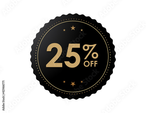 25% OFF Sticker, 25 percent discount Special Offer Price Label