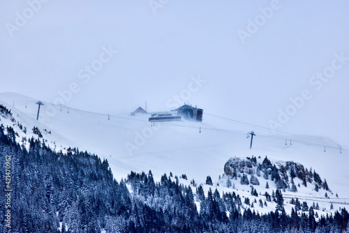 Beautiful winter landscape in the mountains, Bucegi Mountains Romania.