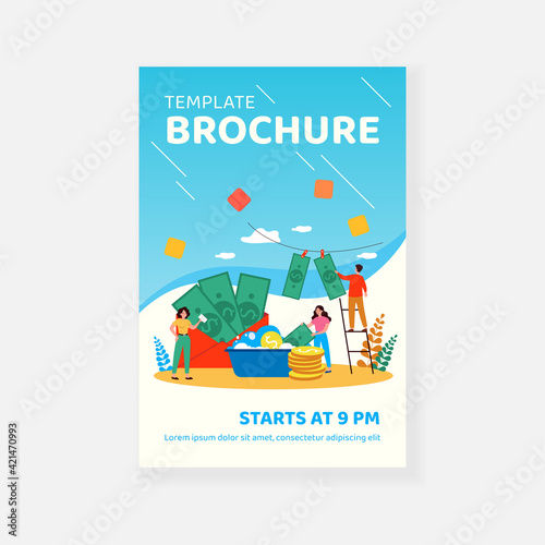 Tiny criminals laundering money and getting bribe in envelope isolated flat vector illustration. Government employees doing fraud activity. Corruption and finance economical crime concept