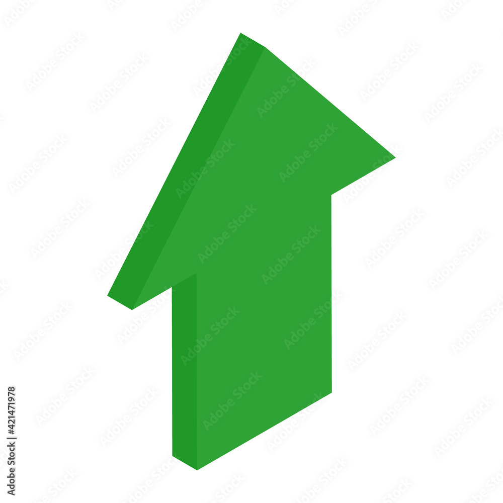 Green isometric arrows. Growth sign for infographic graph, chart. Vector Green isometric arrows. Growth sign for infographic graph, chart. Vector