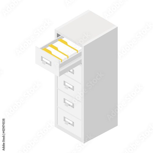 Office files in a filing cabinet drawer, business administration and data storage concept
