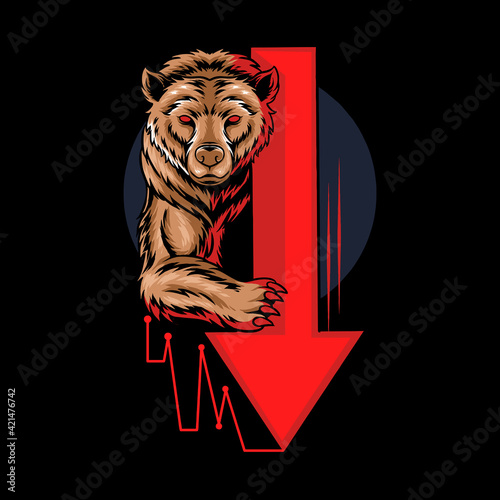 bearish bear in stock trading graphics
