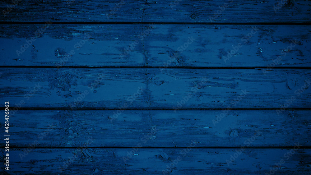Naklejka premium Abstract grunge old dark blue painted wooden texture - wood background