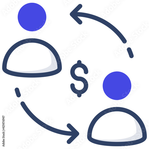 A flat design, icon of employee turnover