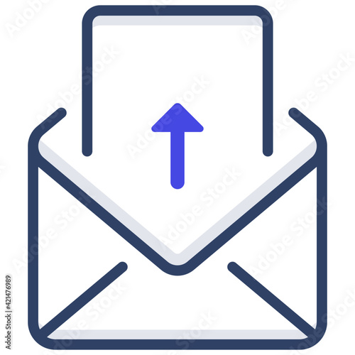 An outline design, icon of outgoing mail