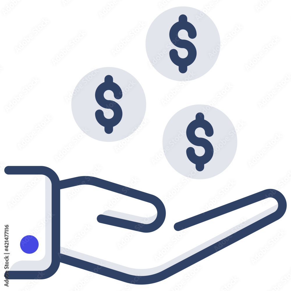 An outline design, icon of money care