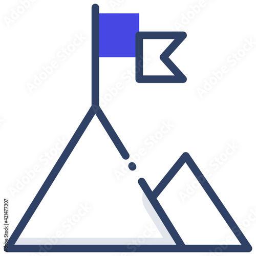 A flat design, icon of mission accomplished