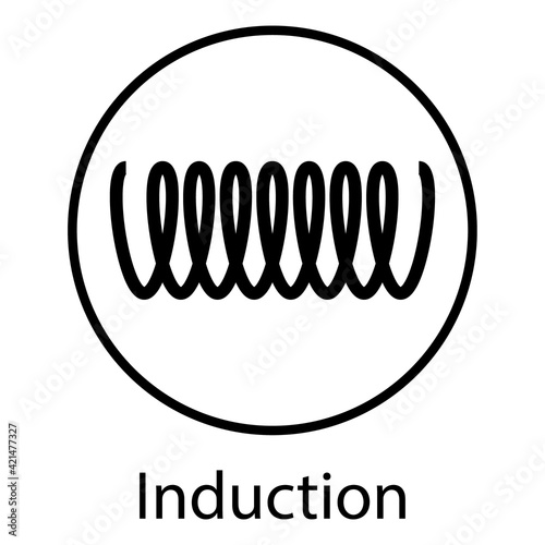 Induction (cooking) spiral, electrical sign