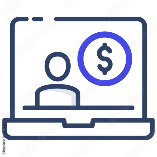 An outline design, icon of online investor