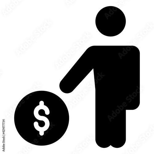 A glyph design, icon of investor