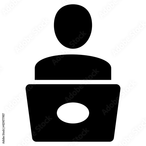 Icon of freelancer solid design