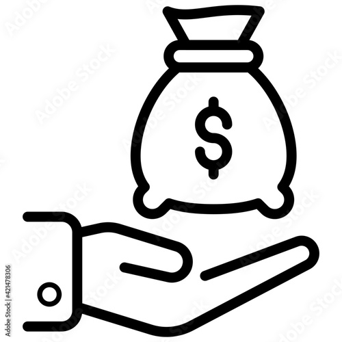 
     An outline design, icon of investment

