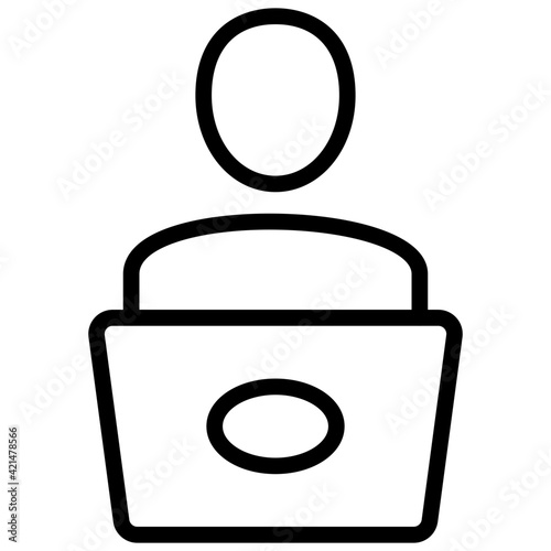 Icon of freelancer outline design