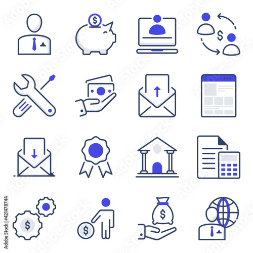 Pack of Business Flat Icons