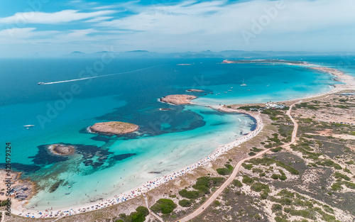 Stunning aerial of Formentera the Maldives of Europe photo