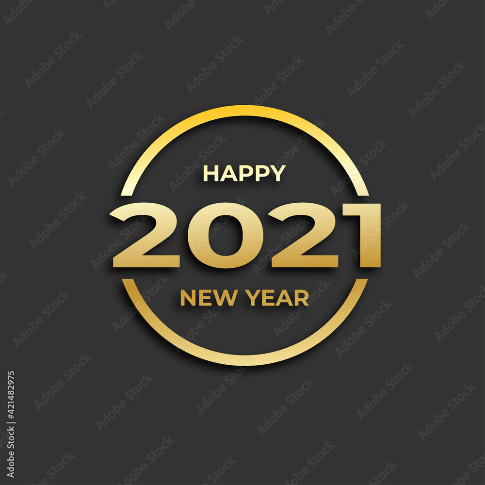 Creative simple concept of 2021 Happy New Year. Design templates with typography logo 2021 for celebration and season decoration design vector Creative simple concept of 2021 Happy New Year. Design templates with typography logo 2021 for celebration and season decoration design vector