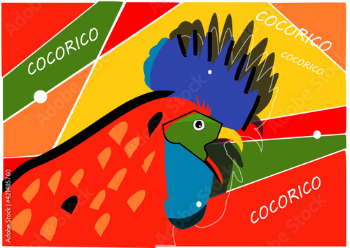 Coq multicolore