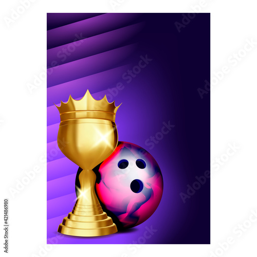 Bowling Cup Best Bowler High Score Banner Vector