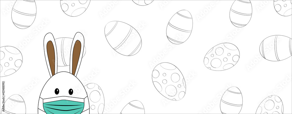 Fototapeta premium Happy Easter, Covid-19