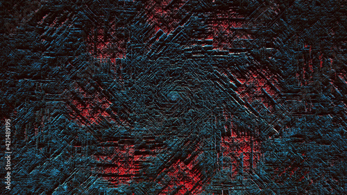 Abstract 3D background, grunge blue-red texture.
