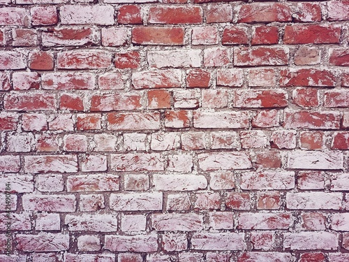white water salt or sodium chloride layer on bricks wall