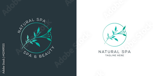 Feminine natural spa Beauty. cosmetics, jewelry, beauty products logo