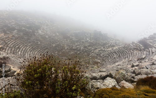 Ancient Roman theatre ruins of Sagalassos, Burdur Province. Archaeological and historical sights of modern Turkey photo