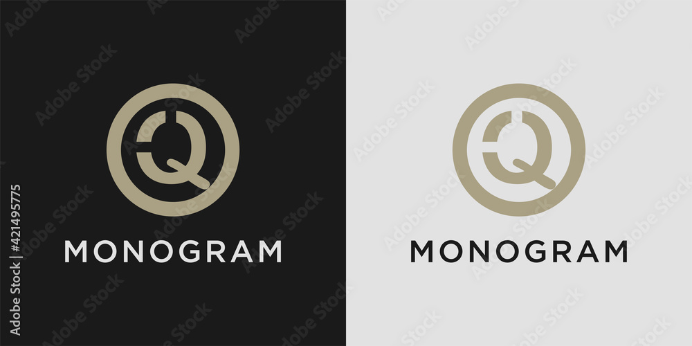 Monogram logo design letter q with creative circle concept