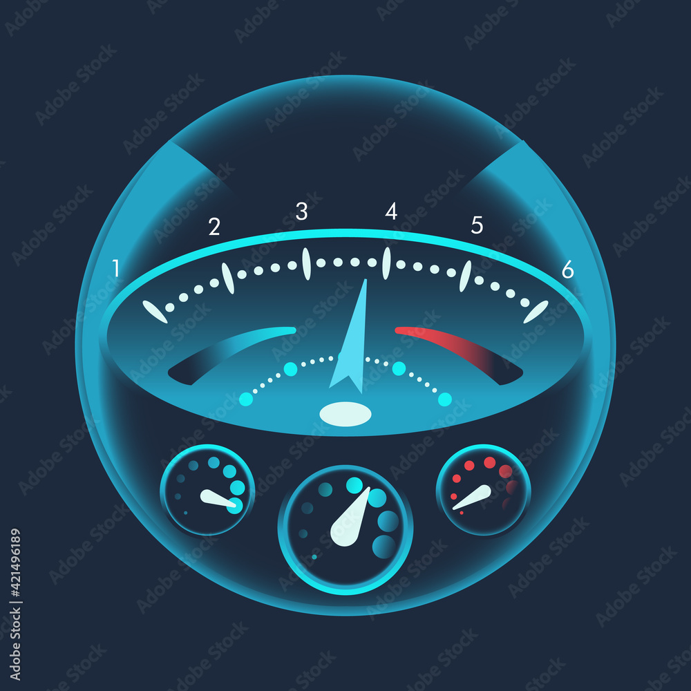 Isolated speedometers for dashboard. Device for measuring speed and ...