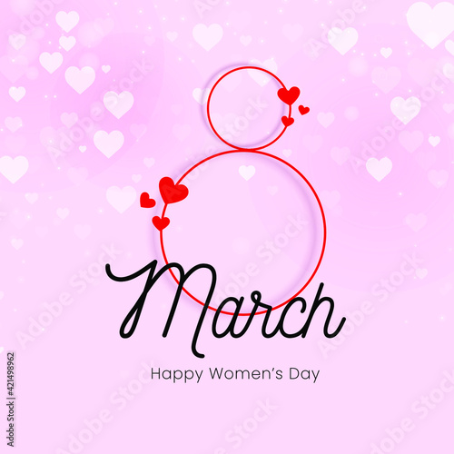 Elegant happy womens day march 8th banner. Eps 10 vector illustration.