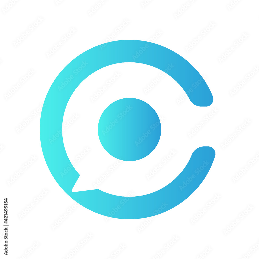 C letter communicate logo. Social network notification icon. Eps10 vector illustration.