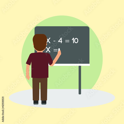 Vector illustration of school and pupils life. 