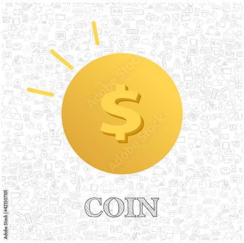 coin isolated vector flat illustration. coin design element for illustration
