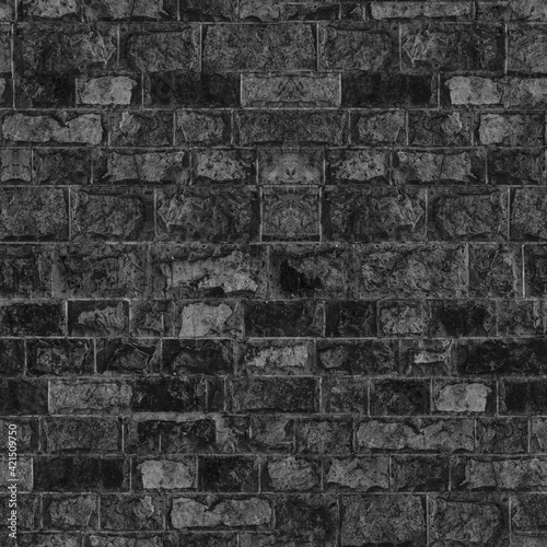 Seamless texture Brick Stone Black Grey color.
