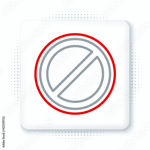 Line Stop sign icon isolated on white background. Traffic regulatory warning stop symbol. Colorful outline concept. Vector