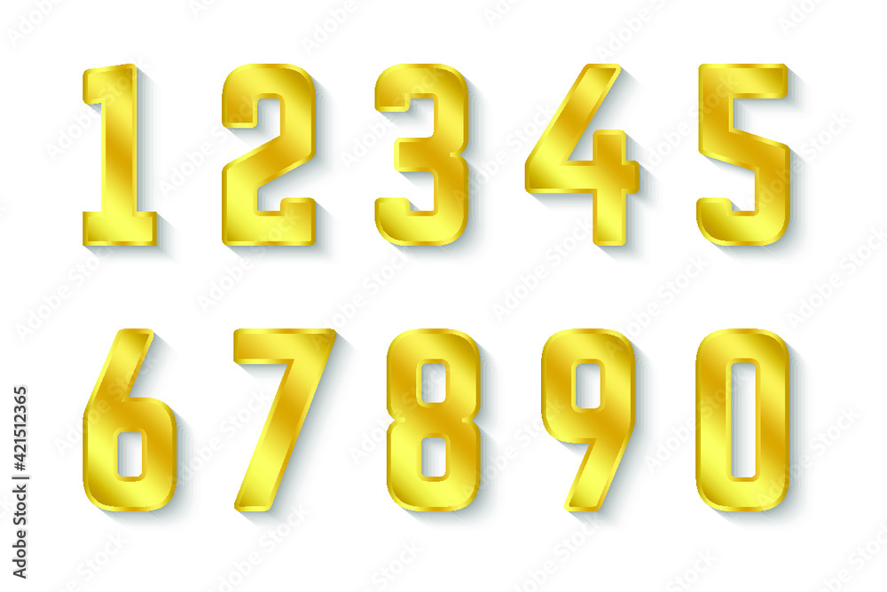 Gold Numbers Collection 0 to 9 Gold Numbers Collection 0 to 9