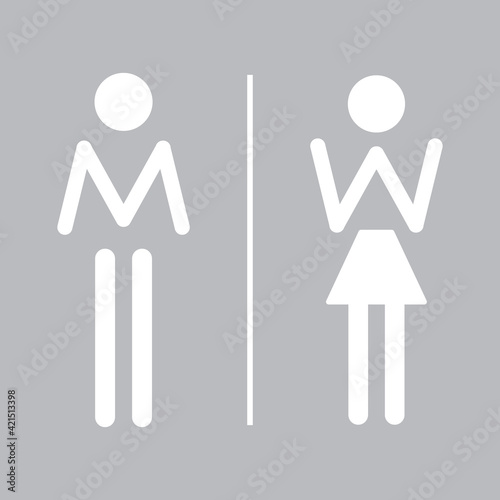 Modern male and female WC icon. Bathroom Sign. Flat vector illustration