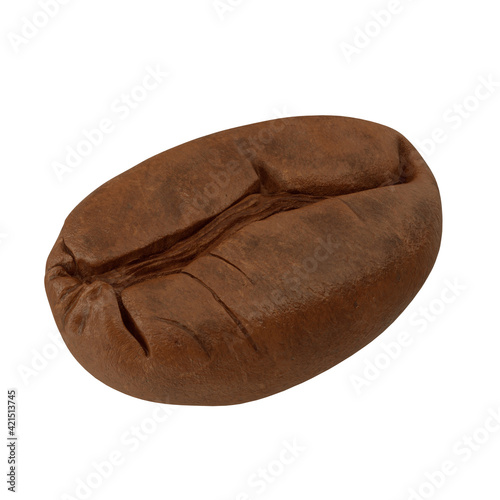 Coffee bean isolated on white background 3d rendering illustration 