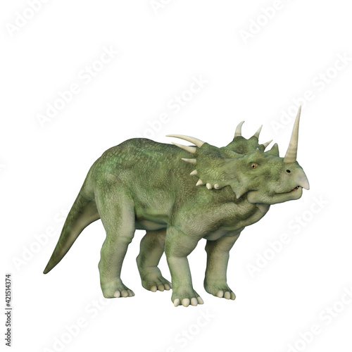 Styracosaurus Dinosaur. 3D illustration isolated on white background.