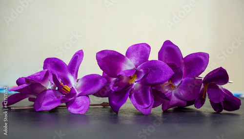 Fototapeta Naklejka Na Ścianę i Meble -  purple crocus flowers on wooden background