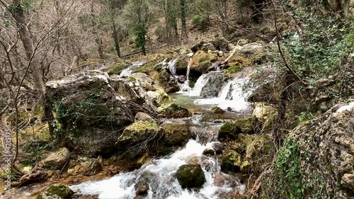 Rapids and waterfalls of the Rio Mundo in Riopar (Albacete).