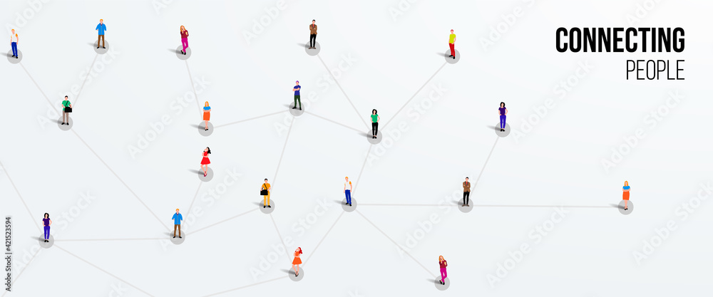 Connecting people. Social network concept. Bright background. Vector illustration Connecting people. Social network concept. Bright background. Vector illustration