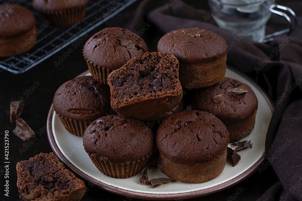Homemade sweet molten chocolate lava cakes muffins Homemade sweet molten chocolate lava cakes muffins