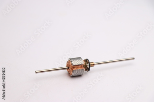Shaft from rotor of DC Motor elongated for making double shaft motor © Pixel