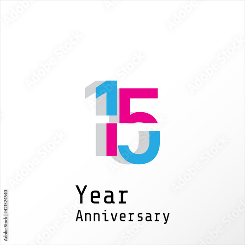 Free Download 15 Years Anniversary Celebration Color Vector Template Design Illustration - GFXLoad
