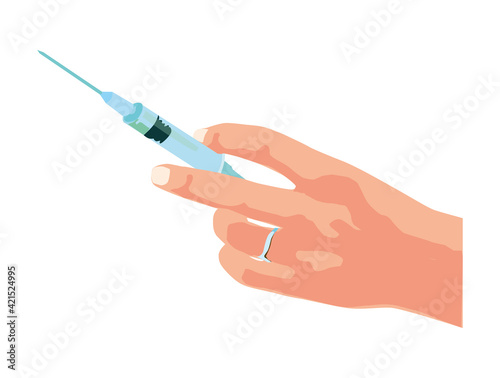 hand injecting, vector illustration, white background5 