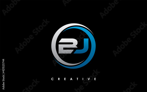 BJ Letter Initial Logo Design Template Vector Illustration