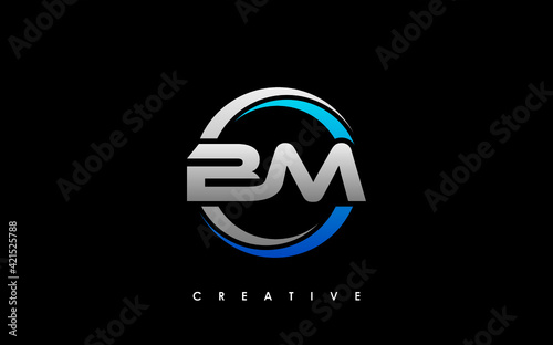 BM Letter Initial Logo Design Template Vector Illustration