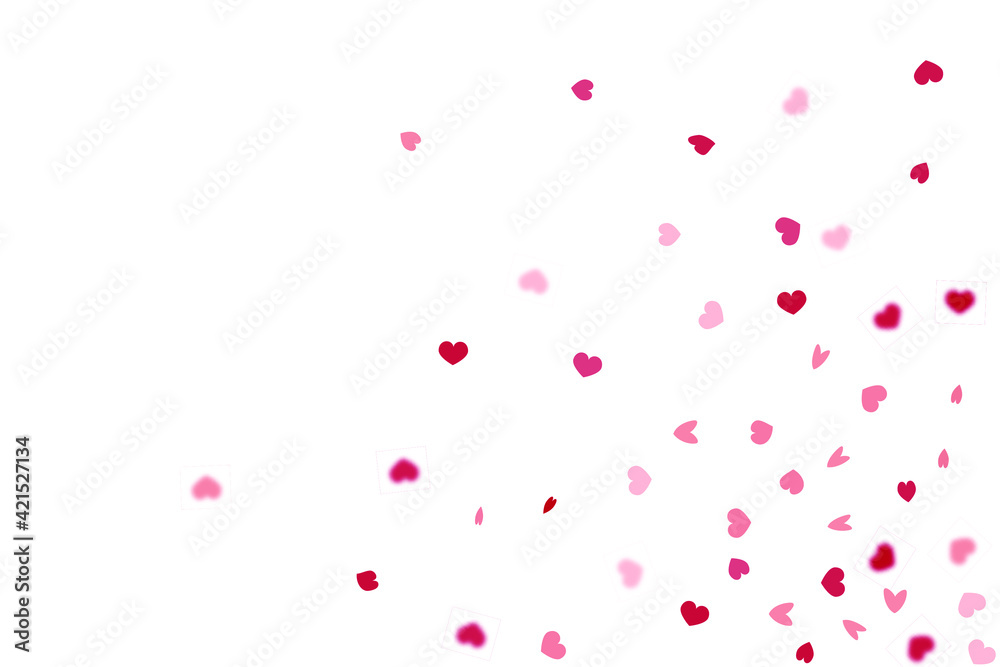 Heart Background.  Exploding Like Sign. Vector Template for Mother's Day Card. Empty Vintage Confetti Template. 8 March Banner with Flat Heart. Red Pink St Valentine Day Card with Classical Hearts.