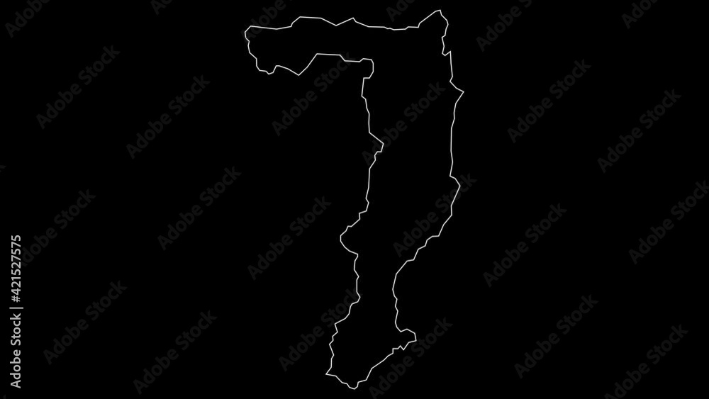 Xaignabouri Laos province map outline animation Xaignabouri Laos province map outline animation